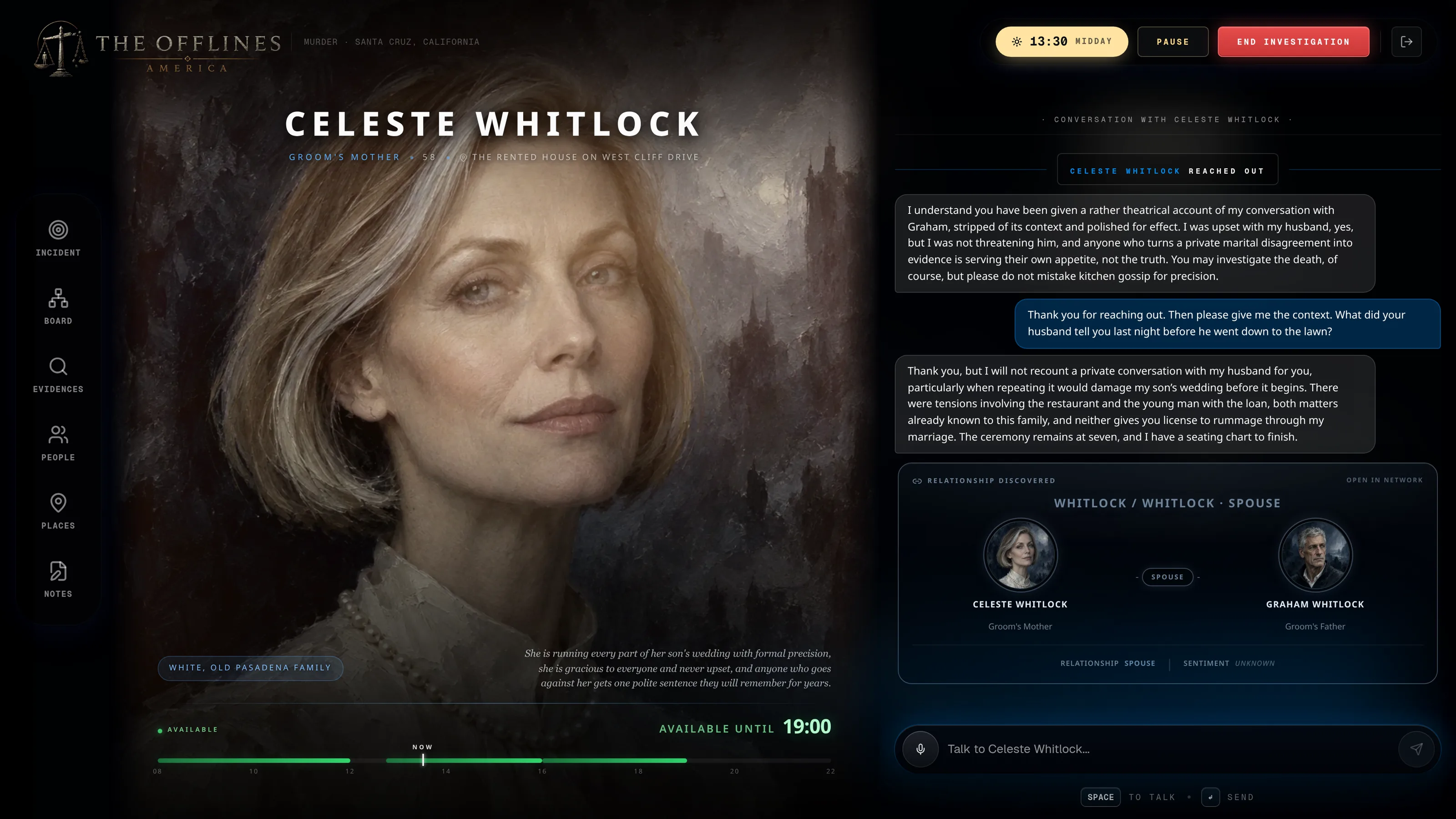 The conversation Celeste Whitlock started: her first message, your question, and her answer.