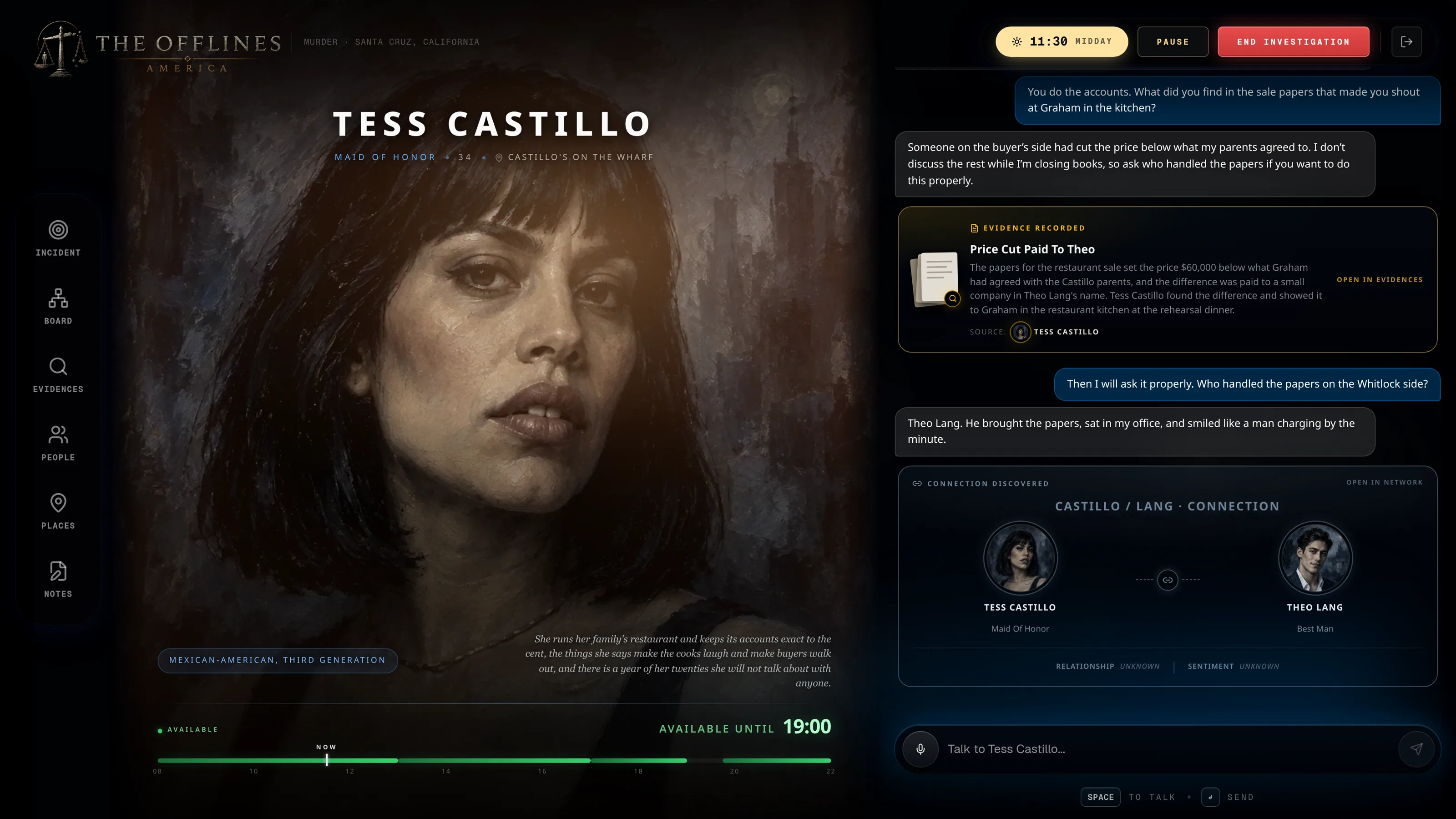 Tess Castillo getting nervous: her portrait turns a warm color.